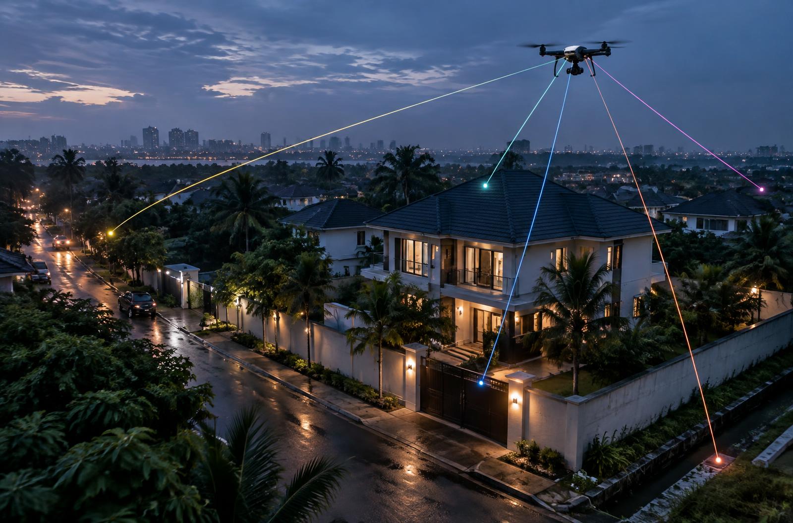 A real surveillance drone monitoring a residence in Lagos